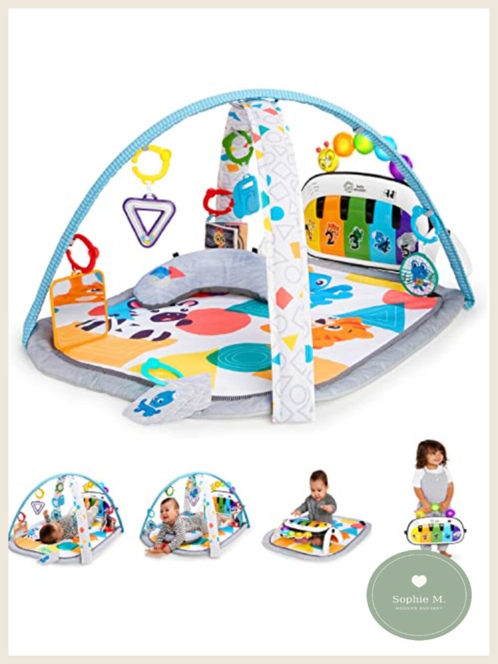 4-in-1 Kickin' Tunes Music & Language Play Gym Piano Tummy Time Mat
